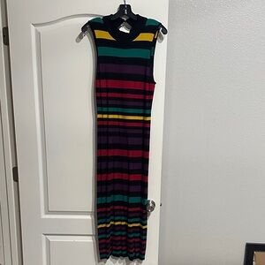 BCBGeneration Colorful Striped Midi Dress